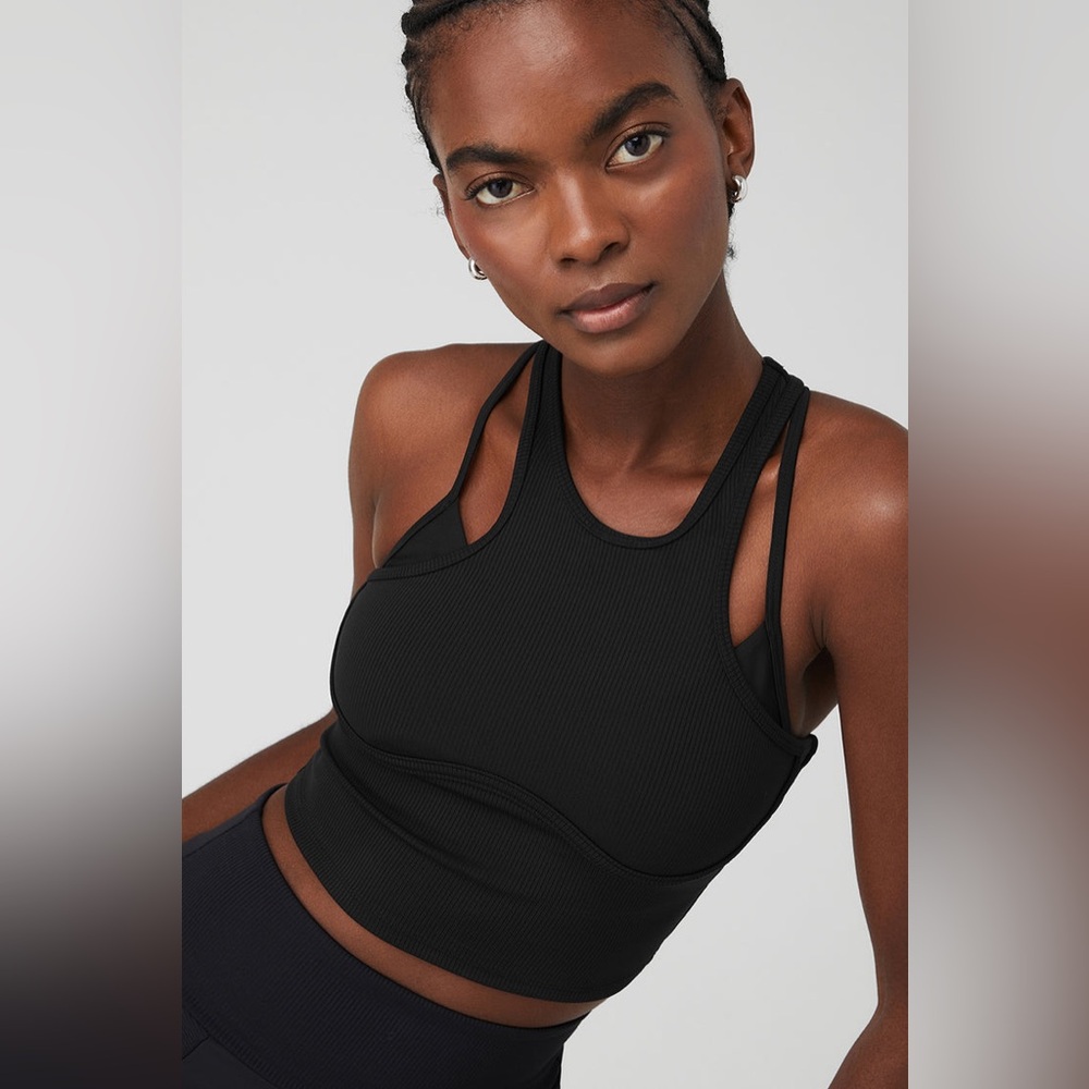 alo Yoga Ribbed Airlift Enchanted Bra Tank